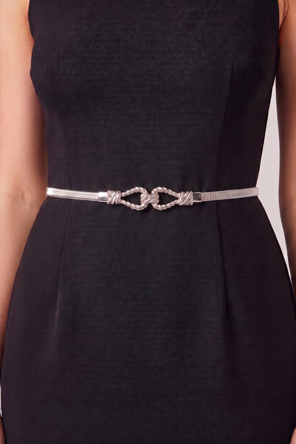 Carraig Donn Silver Metal Rope Clasp Elasticated Waist Belt