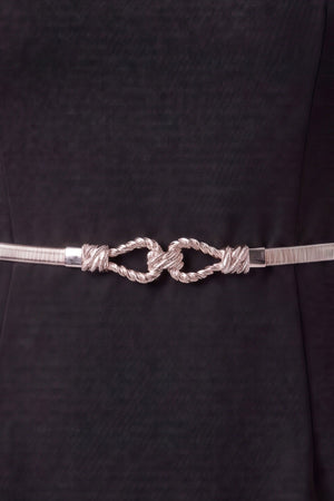 Carraig Donn Silver Metal Rope Clasp Elasticated Waist Belt