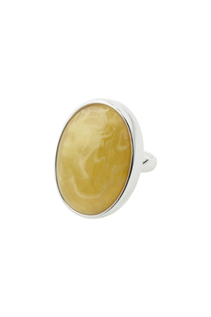 Carraig Donn Silver Plated Yellow Still Ring