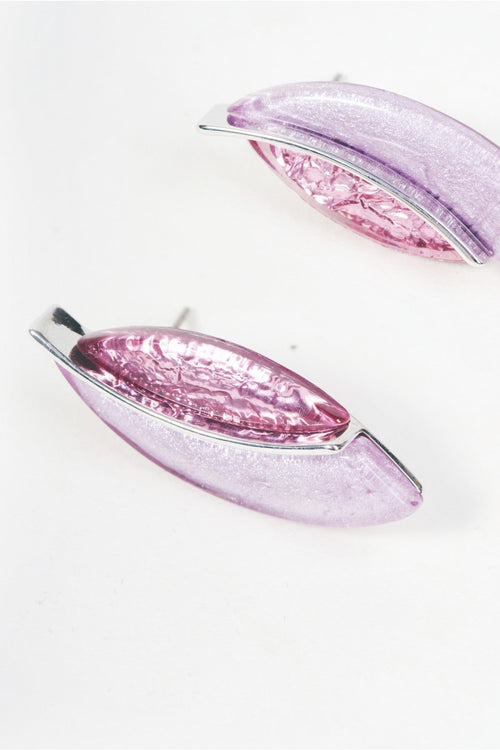 Carraig Donn Silver & Purple Two Tone Leaf Stud Earrings