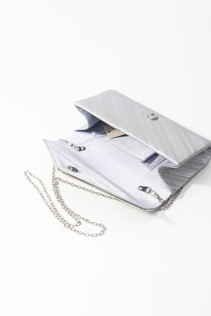 Carraig Donn Silver Shimmer Envelope Clutch Bag