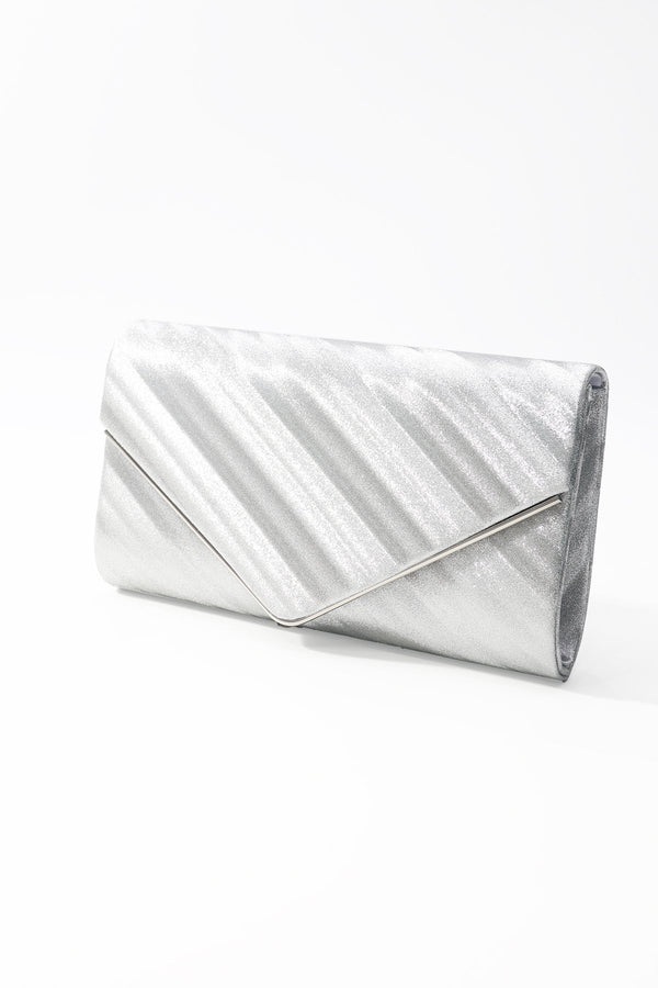 Carraig Donn Silver Shimmer Envelope Clutch Bag