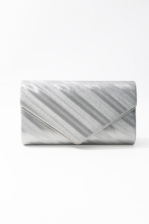 Carraig Donn Silver Shimmer Envelope Clutch Bag