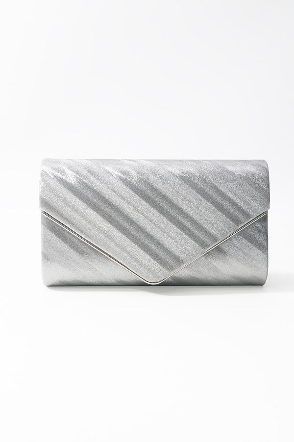 Carraig Donn Silver Shimmer Envelope Clutch Bag