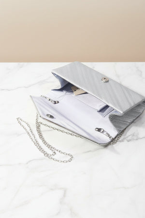Carraig Donn Silver Shimmer Envelope Clutch Bag