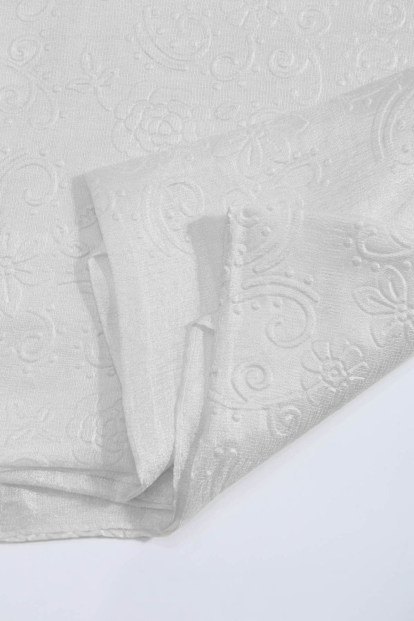 Carraig Donn Silver Silk Touch Floral Embossed Scarf