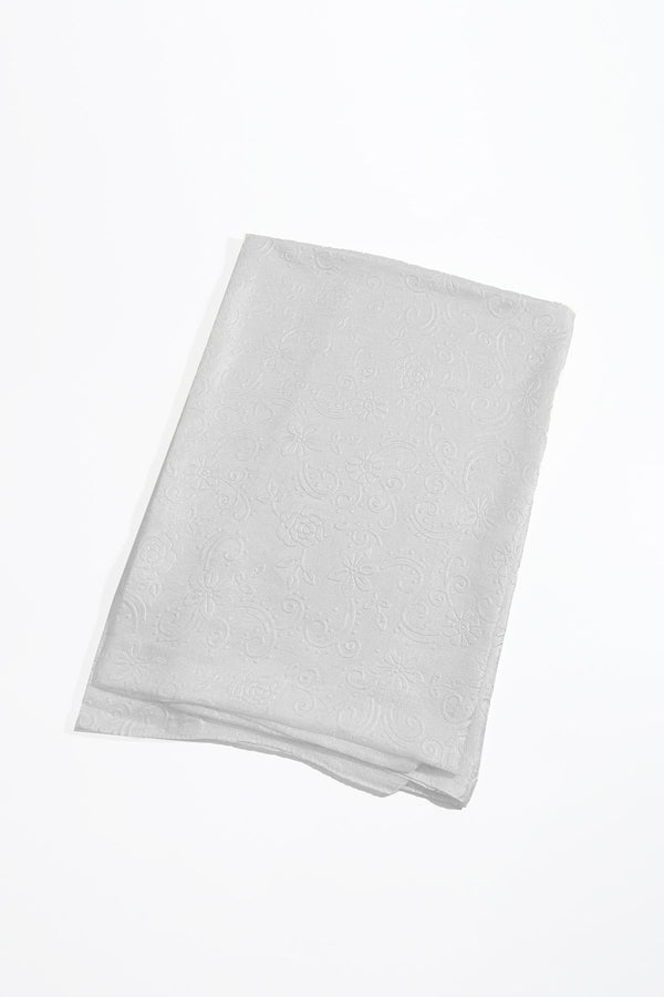 Carraig Donn Silver Silk Touch Floral Embossed Scarf