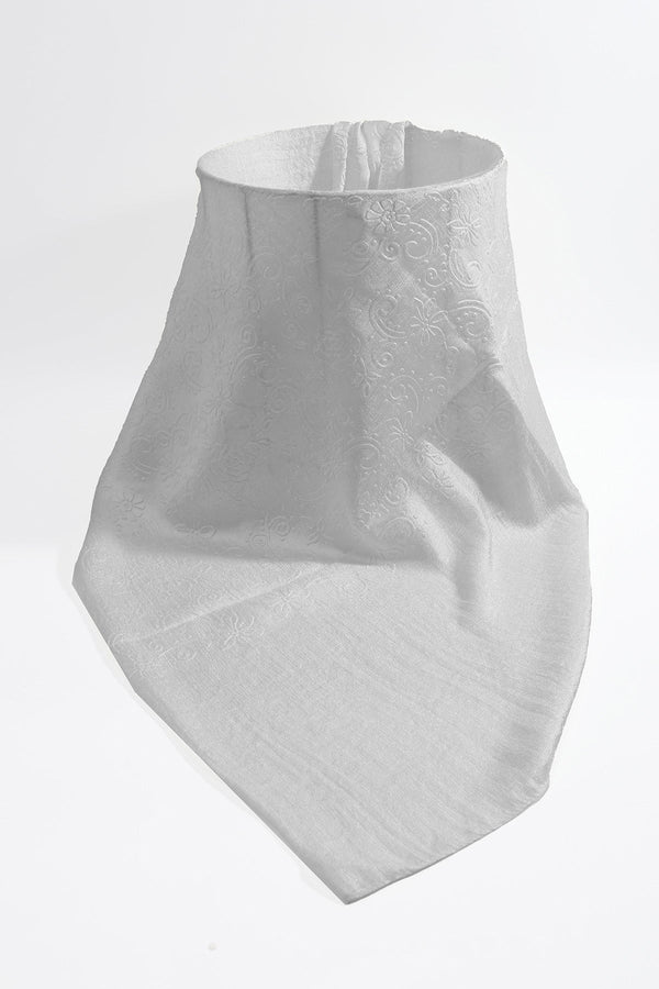 Carraig Donn Silver Silk Touch Floral Embossed Scarf