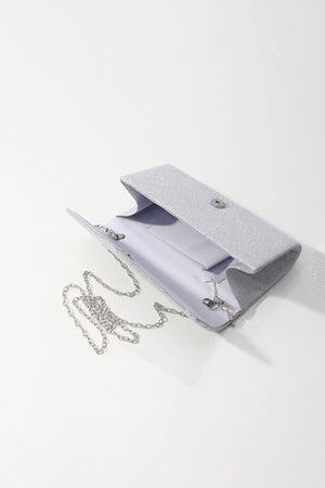 Carraig Donn Silver Textured Glitter Envelope Clutch Bag
