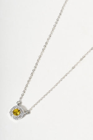 Carraig Donn Silver Yellow Gemstone Radiant Cut Pendant Necklace & Earring Set