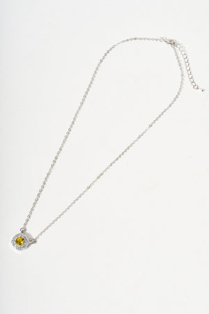Carraig Donn Silver Yellow Gemstone Radiant Cut Pendant Necklace & Earring Set