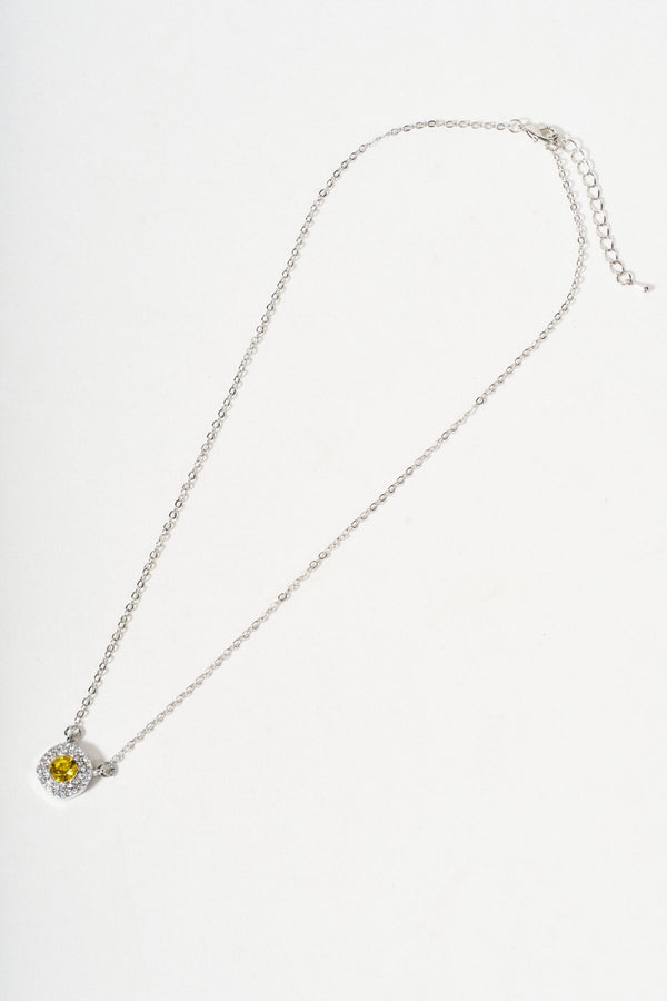 Carraig Donn Silver Yellow Gemstone Radiant Cut Pendant Necklace & Earring Set