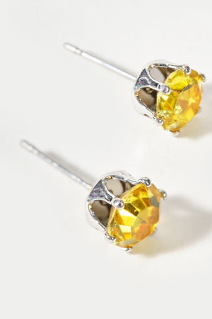 Carraig Donn Silver Yellow Gemstone Radiant Cut Pendant Necklace & Earring Set