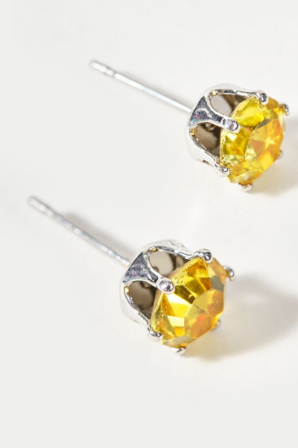Carraig Donn Silver Yellow Gemstone Radiant Cut Pendant Necklace & Earring Set