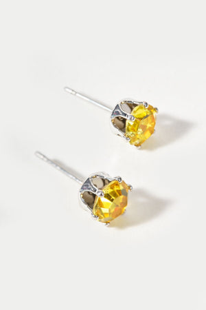 Carraig Donn Silver Yellow Gemstone Radiant Cut Pendant Necklace & Earring Set