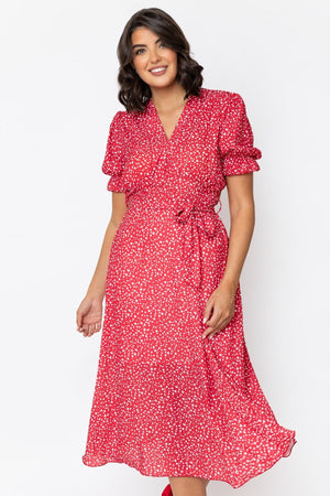 Carraig Donn Sinead Midi Dress in Red