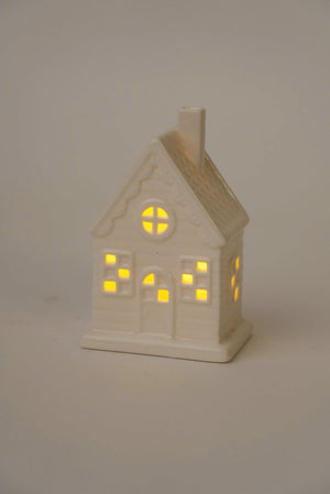 Carraig Donn Small Ceramic LED House Christmas Decoration