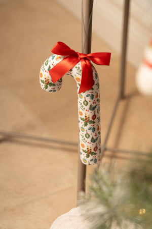 Carraig Donn Small Christmas Candy Cane With Red Ribbon Bow