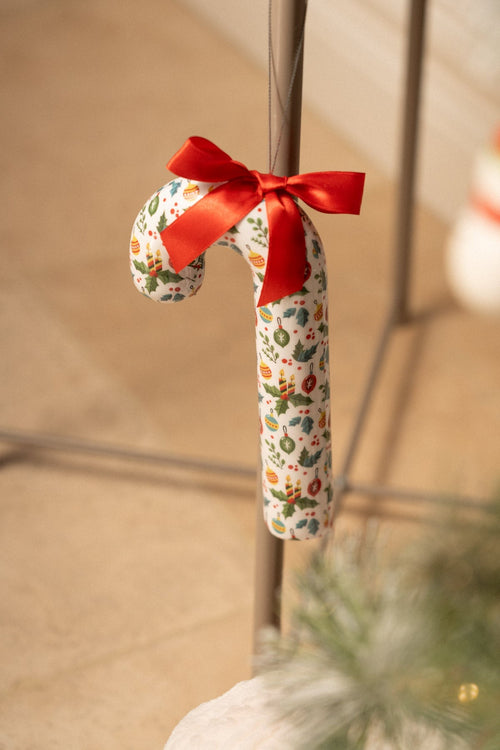 Small Christmas Candy Cane With Red Ribbon Bow