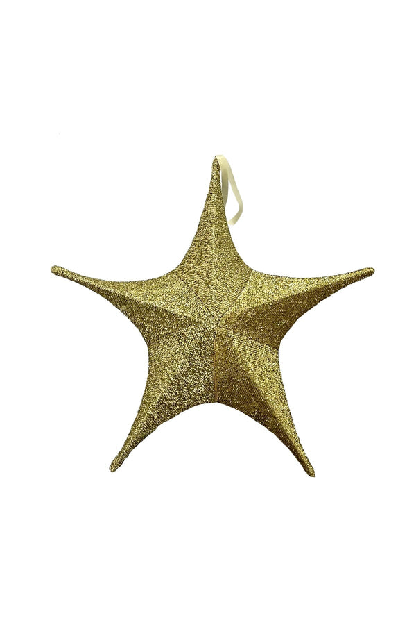 Carraig Donn Small Gold Glitter Fabric Star Christmas Decoration