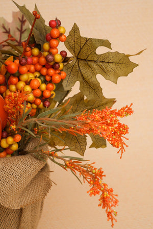 Carraig Donn Small Orange Halloween Pumpkin Decorative Bouquet