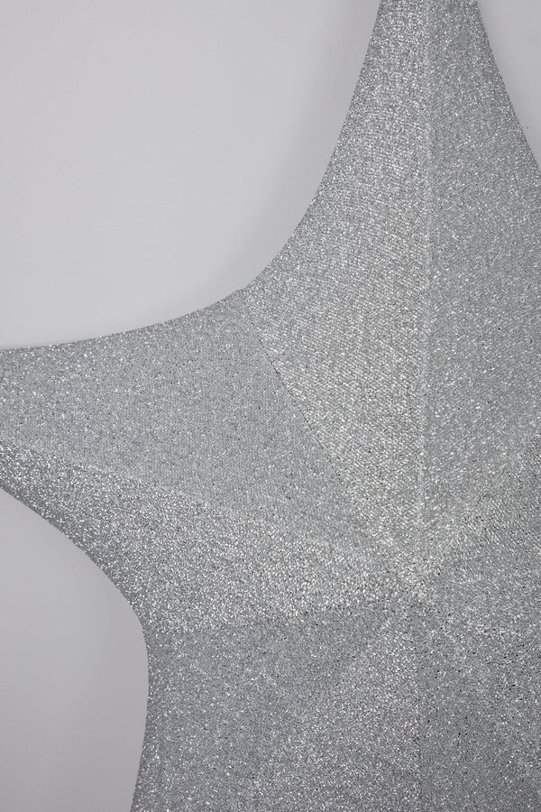 Carraig Donn Small Silver Glitter Fabric Star Christmas Decoration