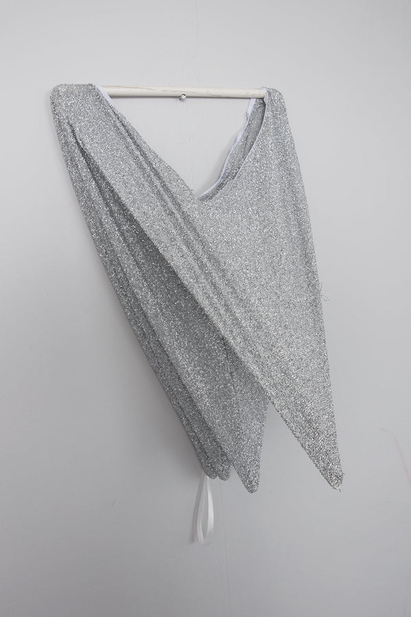 Carraig Donn Small Silver Glitter Fabric Star Christmas Decoration