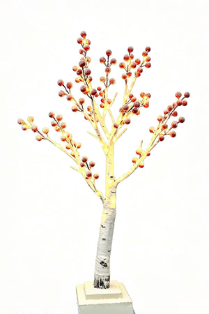 Carraig Donn Snow Red Berry 70cm LED Lights Tree