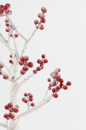 Carraig Donn Snow Red Berry 70cm LED Lights Tree