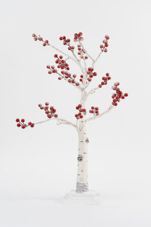 Carraig Donn Snow Red Berry 70cm LED Lights Tree