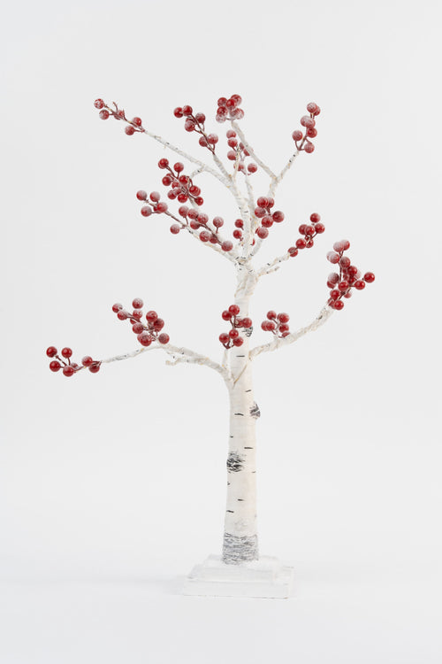 Snow Red Berry 70cm LED Lights Tree
