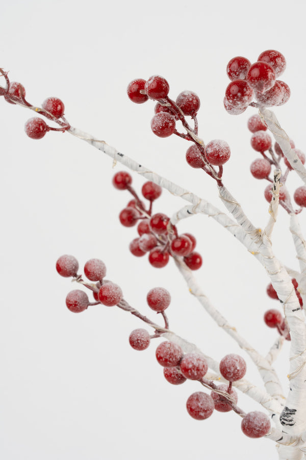 Carraig Donn Snow Red Berry 70cm LED Lights Tree