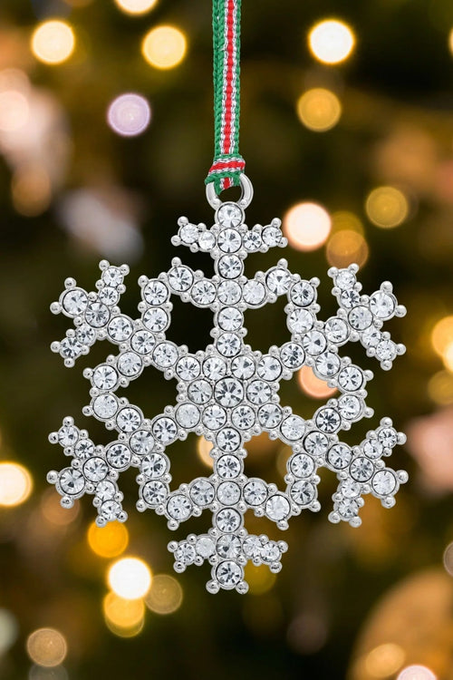 Snowflake With Clear Stones Christmas Decoration