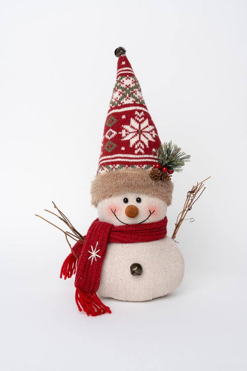 Snowman With Red Scarf Christmas Decoration