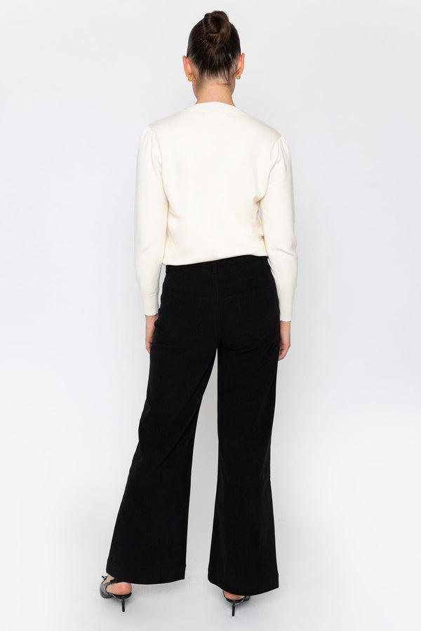 Carraig Donn Soft Touch Flare Leg Trousers Black