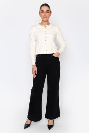 Carraig Donn Soft Touch Flare Leg Trousers Black