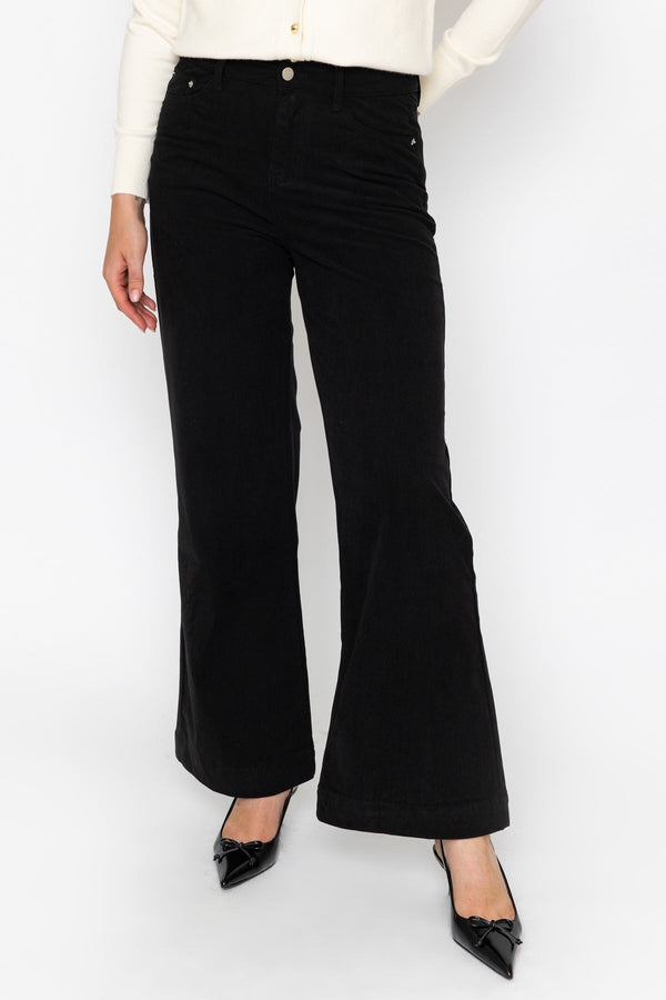 Carraig Donn Soft Touch Flare Leg Trousers Black