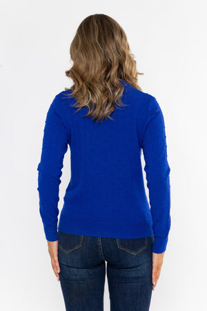 Carraig Donn Ss26 Texture Polka Dot Crew Blue