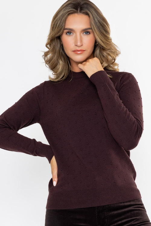 Carraig Donn Ss26 Texture Polka Dot Crew Brown