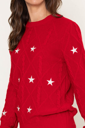 Carraig Donn Star Embroider Cable Knit