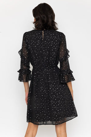 Carraig Donn Star Print Sheer Sleeve Dress