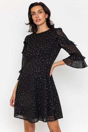 Carraig Donn Star Print Sheer Sleeve Dress