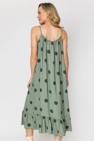 Carraig Donn Strappy Print Dress in Khaki