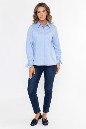 Carraig Donn Stripe Shirt With Bow At Cuff