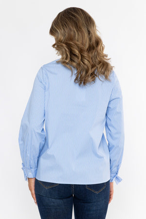 Carraig Donn Stripe Shirt With Bow At Cuff