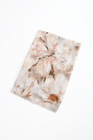 Carraig Donn Taupe Butterfly Print Viscose Lightweight Scarf