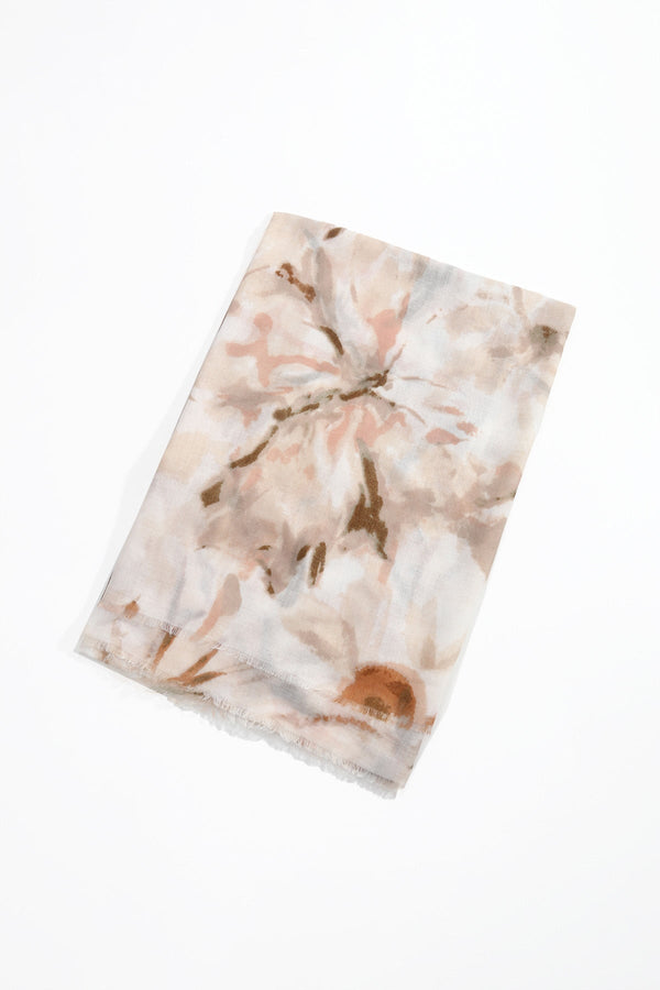Carraig Donn Taupe Butterfly Print Viscose Lightweight Scarf