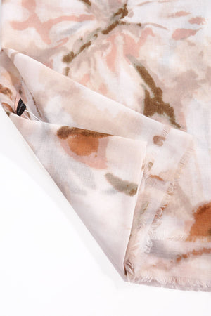 Carraig Donn Taupe Butterfly Print Viscose Lightweight Scarf