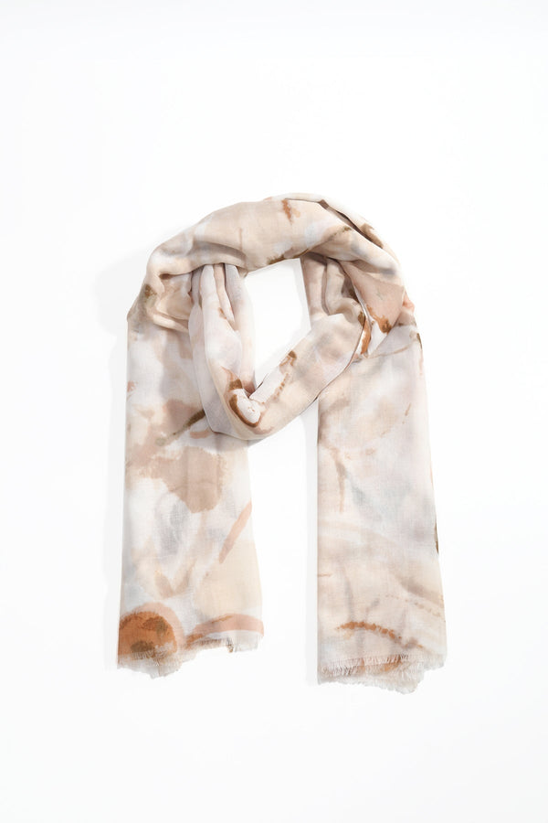 Carraig Donn Taupe Butterfly Print Viscose Lightweight Scarf