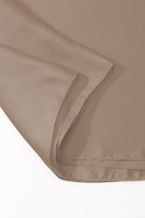 Carraig Donn Taupe Satin Gold Ring Detail Neckerchief Scarf